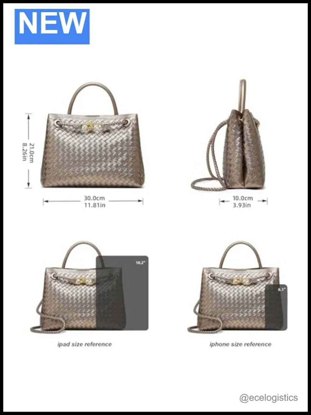 Woven Vegan Leather Crossbody Satchel Handbag with Bowknot